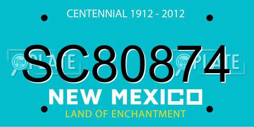 SC80874 New Mexico License Plate
