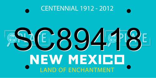 SC89418 New Mexico License Plate