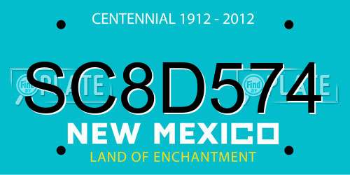 SC8D574 New Mexico License Plate