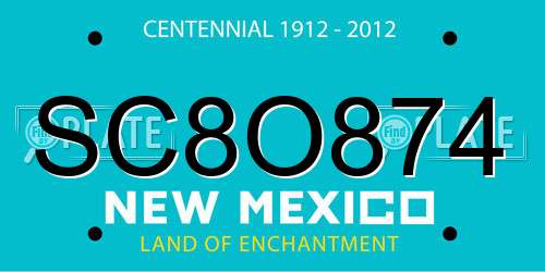 SC8O874 New Mexico License Plate