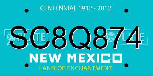 SC8Q874 New Mexico License Plate