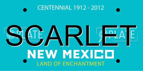 SCARLET New Mexico License Plate
