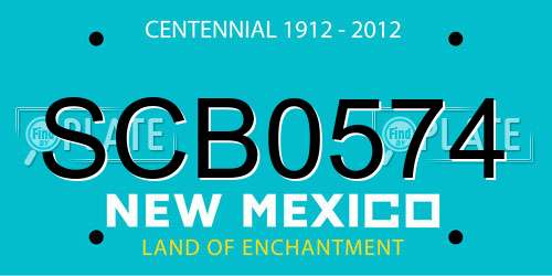 SCB0574 New Mexico License Plate
