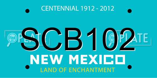 SCB102 New Mexico License Plate