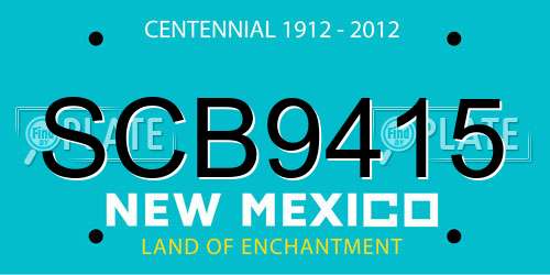 SCB9415 New Mexico License Plate