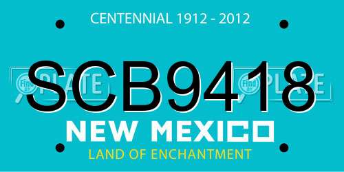 SCB9418 New Mexico License Plate