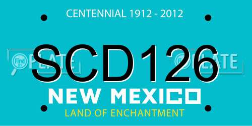 SCD126 New Mexico License Plate