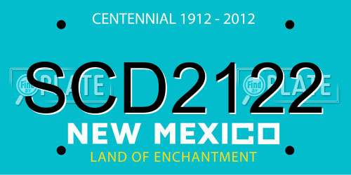 SCD2122 New Mexico License Plate