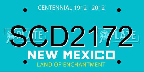 SCD2172 New Mexico License Plate