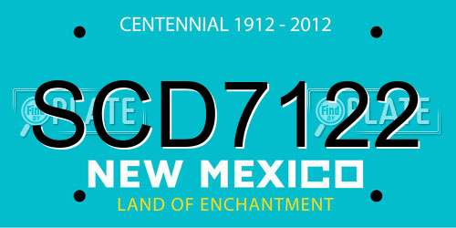 SCD7122 New Mexico License Plate
