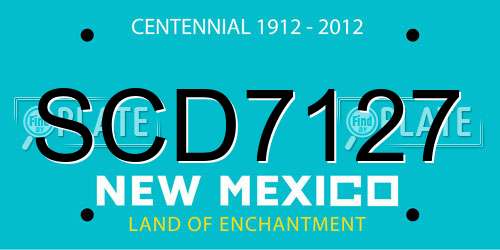 SCD7127 New Mexico License Plate