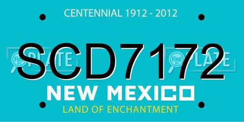 SCD7172 New Mexico License Plate