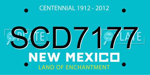SCD7177 New Mexico License Plate
