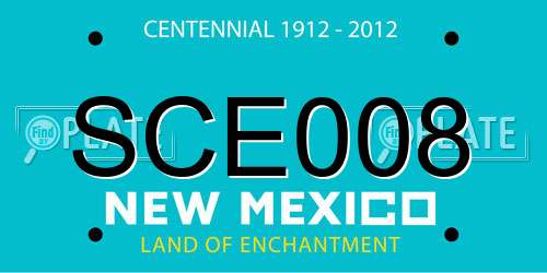 SCE008 New Mexico License Plate