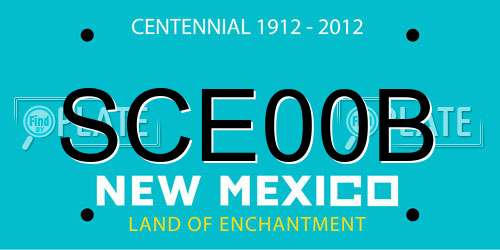 SCE00B New Mexico License Plate