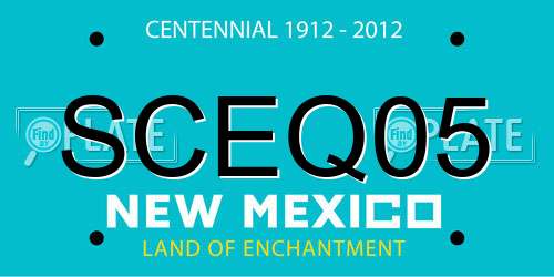 SCEQ05 New Mexico License Plate