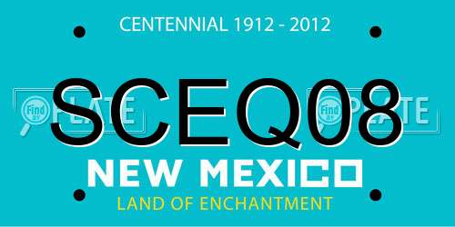 SCEQ08 New Mexico License Plate