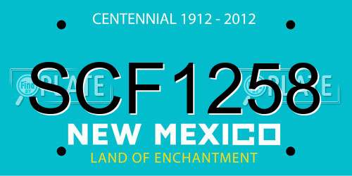 SCF1258 New Mexico License Plate