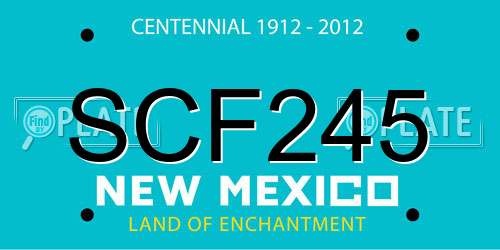 SCF245 New Mexico License Plate