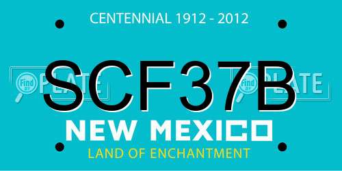 SCF37B New Mexico License Plate