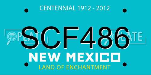 SCF486 New Mexico License Plate