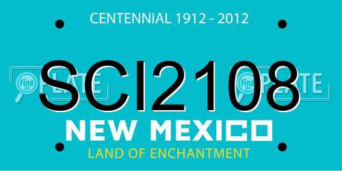 SCI2108 New Mexico License Plate