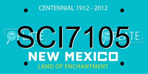 SCI7105 New Mexico License Plate