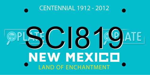 SCI819 New Mexico License Plate