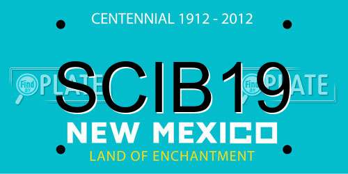 SCIB19 New Mexico License Plate