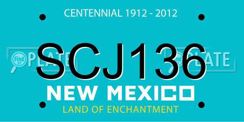 SCJ136 New Mexico License Plate