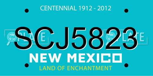 SCJ5823 New Mexico License Plate