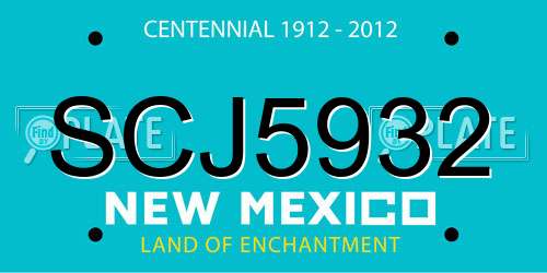SCJ5932 New Mexico License Plate