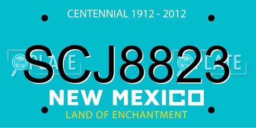 SCJ8823 New Mexico License Plate