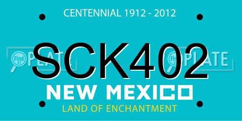 SCK402 New Mexico License Plate