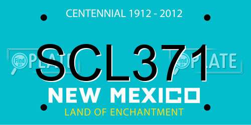 SCL371 New Mexico License Plate