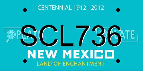 SCL736 New Mexico License Plate