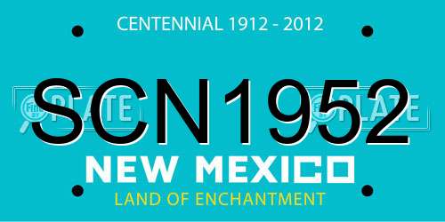 SCN1952 New Mexico License Plate