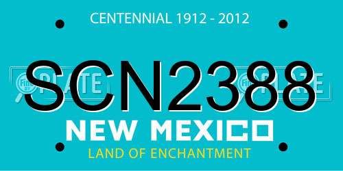 SCN2388 New Mexico License Plate