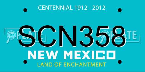SCN358 New Mexico License Plate