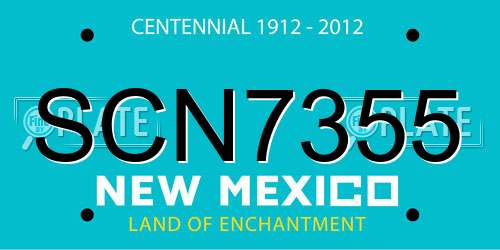 SCN7355 New Mexico License Plate