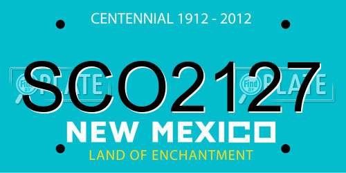 SCO2127 New Mexico License Plate