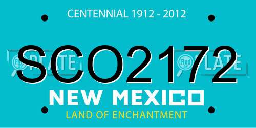 SCO2172 New Mexico License Plate