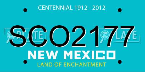 SCO2177 New Mexico License Plate