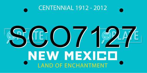 SCO7127 New Mexico License Plate