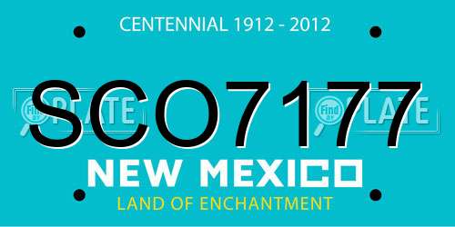 SCO7177 New Mexico License Plate