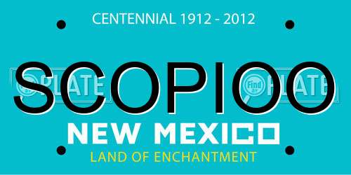 SCOPIOO New Mexico License Plate