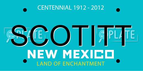 SCOTITT New Mexico License Plate