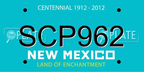 SCP962 New Mexico License Plate