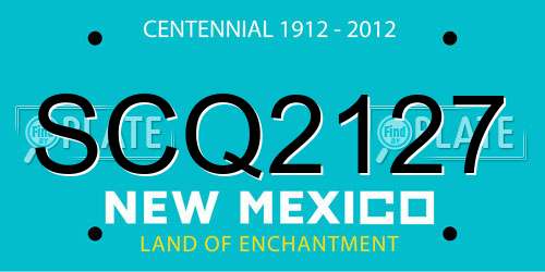 SCQ2127 New Mexico License Plate