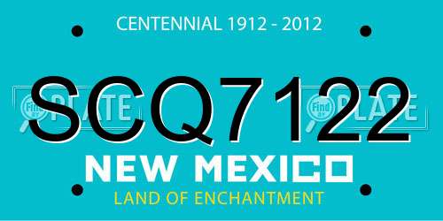 SCQ7122 New Mexico License Plate